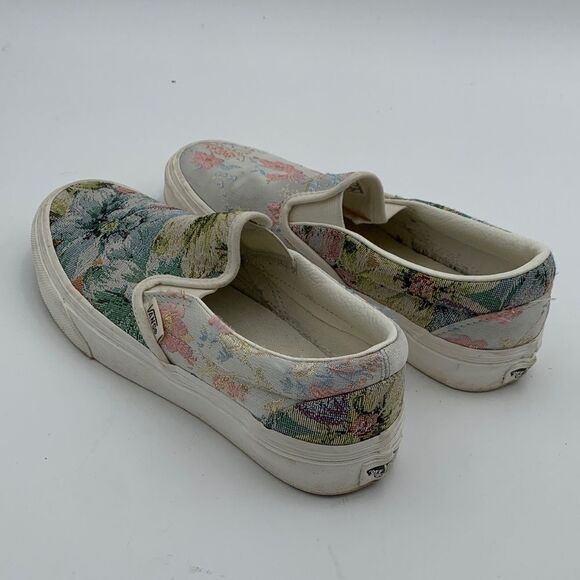 Vans Women's Floral Canvas Slip-On Sneakers - Pink and blue floral mixed media - Picture 6 of 12
